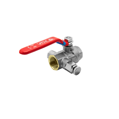 Кран шаровой 3/4" HLV-Optima с дренажем и воздухоотводчиком рычаг внут-внут    1/6/72