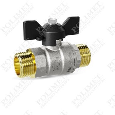 Кран шаровой латунный LD Pride 47.20.Н-Н.Б Ду 20 Ру 40 бабочка