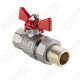 Кран шаровой BASE-ГОСТ  со сгоном с рукояткой-бабочкой вн.-нар. DN20, PN40, 3/4"