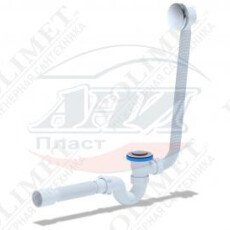 (EC155S) Сифон Ани для ванны клик-клак с выпуском и переливом с г/трубой 375*40*50 сетка