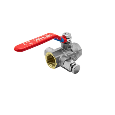 Кран шаровой 1" HLV-Optima с дренажем и воздухоотводчиком рычаг внут-внут    1/6/54