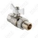 Кран шаровой BASE-ГОСТ  со сгоном с рукояткой-бабочкой вн.-нар. DN20, PN40, 3/4"